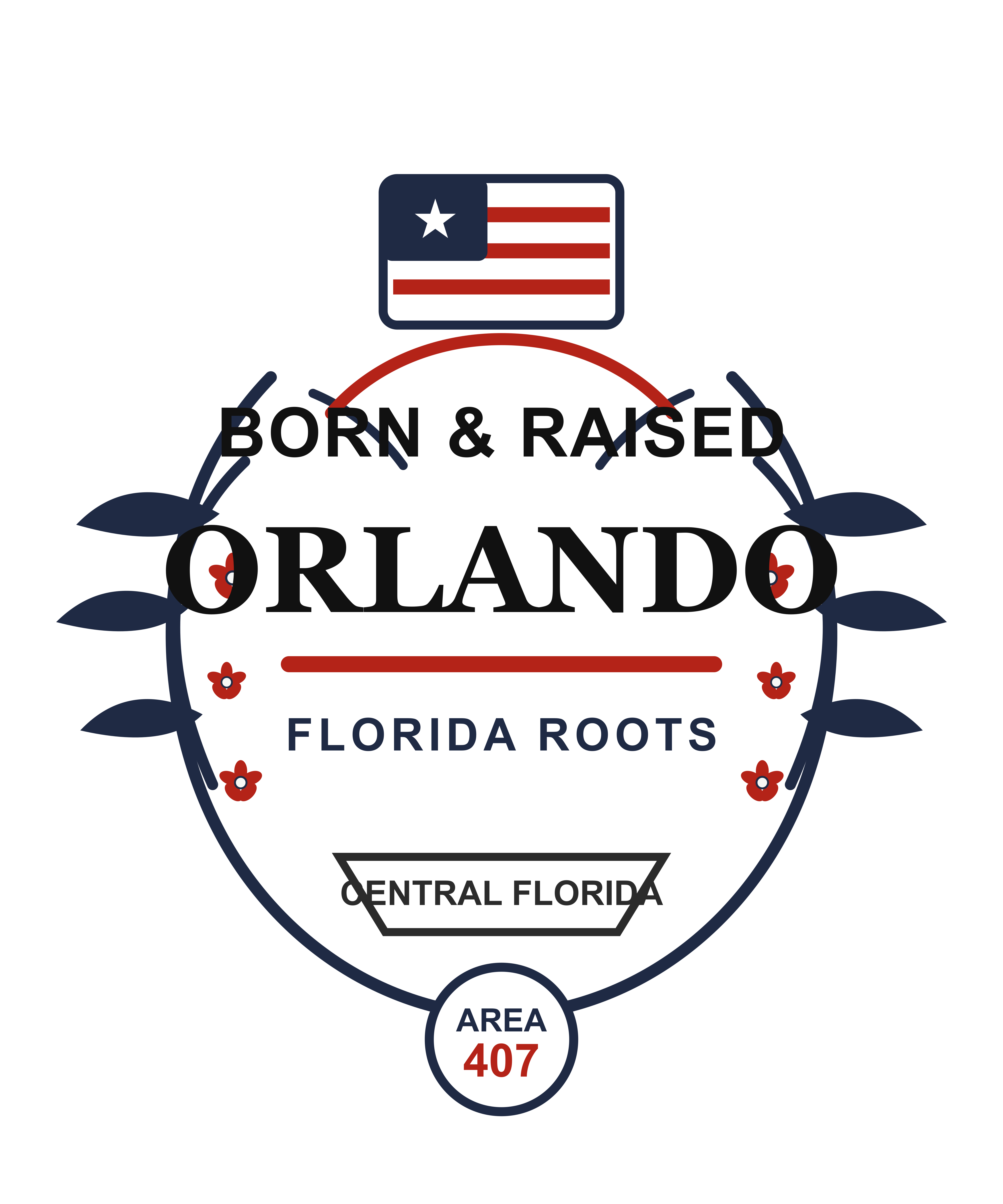 Orlando Born & Raised shirt Artwork detail