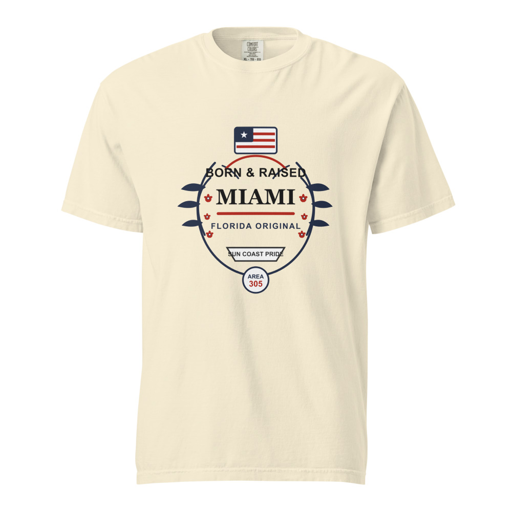 Miami Born & Raised shirt in Ivory