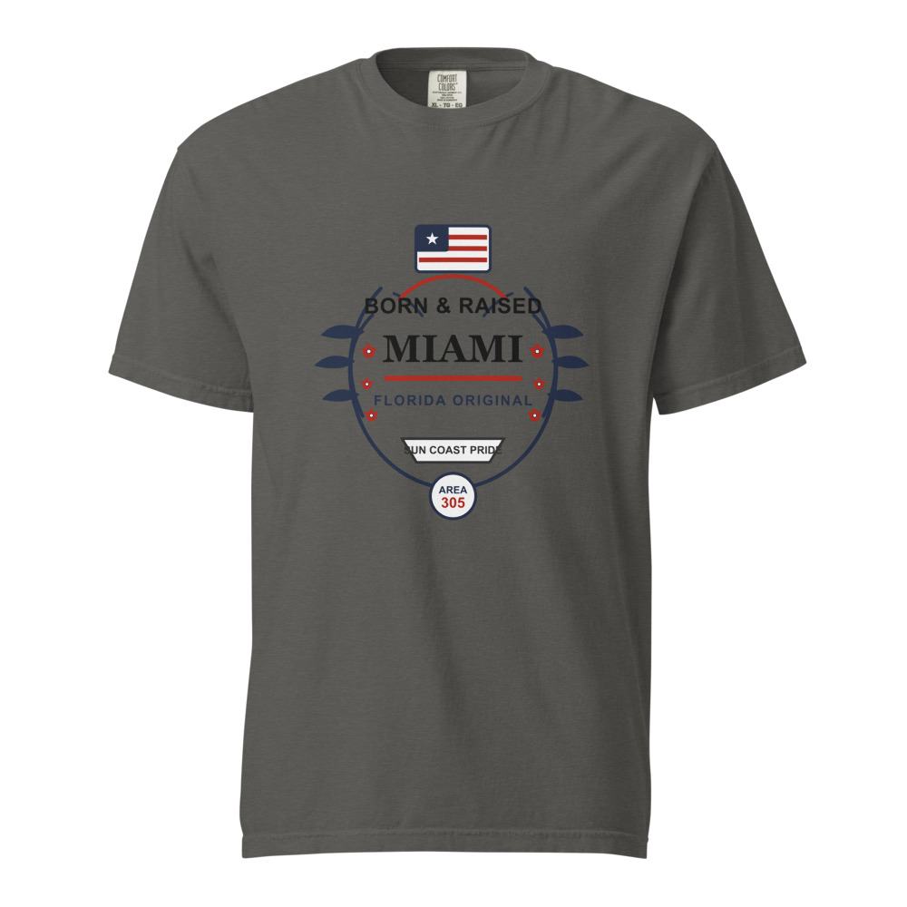 Miami Born & Raised shirt in Pepper