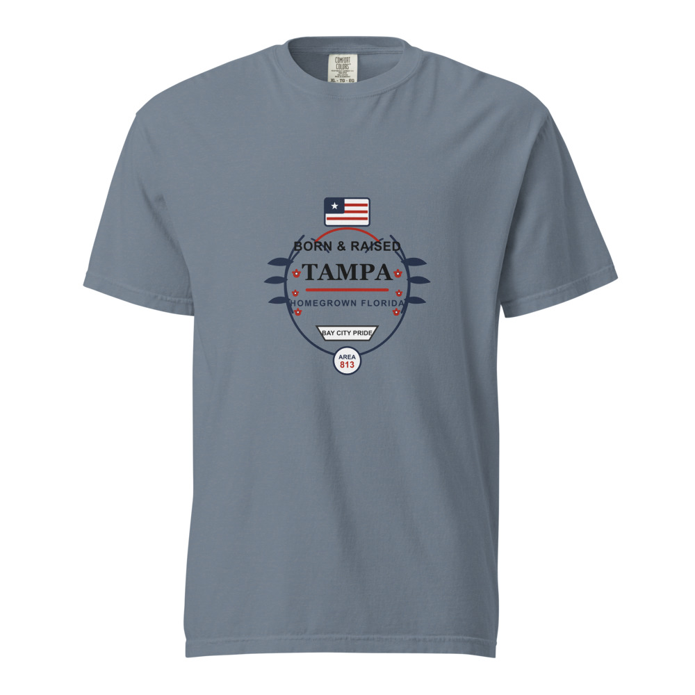 Tampa Born & Raised shirt Blue Jean